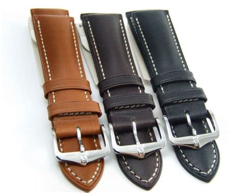 straps by Hirsch Austria: Merino (sheep), Hevy Calf Breitling style 